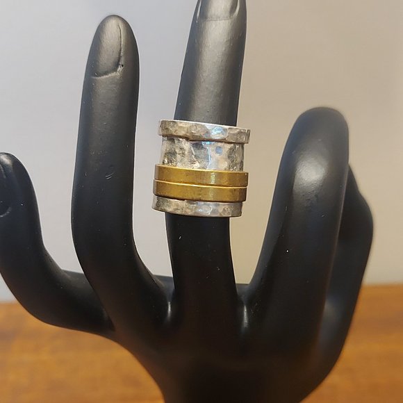 Handmade Mexican 925 Fidget Spinner Ring - Picture 1 of 3